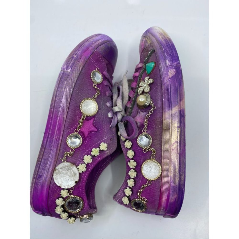 Converse Sneakers Purple Blue Graffiti Women's 9.5 - Picture 7 of 13